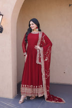 Maroon Wedding Wear Dress