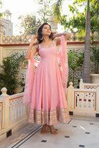  Women's Wedding Functions Wear Anarkali Suit Set with Dupatta 