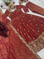 Designer Cosmo Embroidered Kali-Cut Anarkali Suit Set with Dupatta