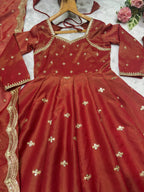 Designer Cosmo Embroidered Kali-Cut Anarkali Suit Set with Dupatta