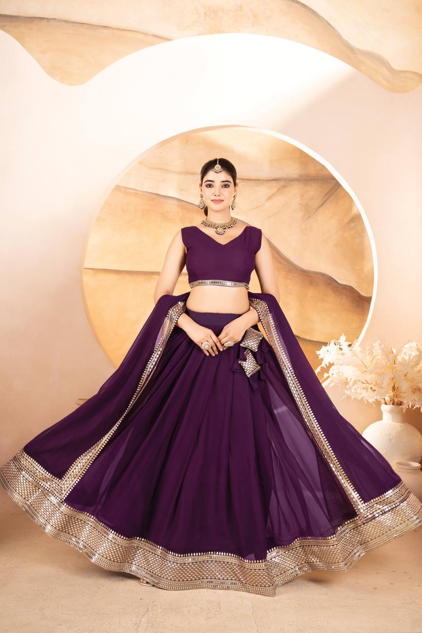 Designer Sequins Embroidered Lehenga Choli with Dupatta