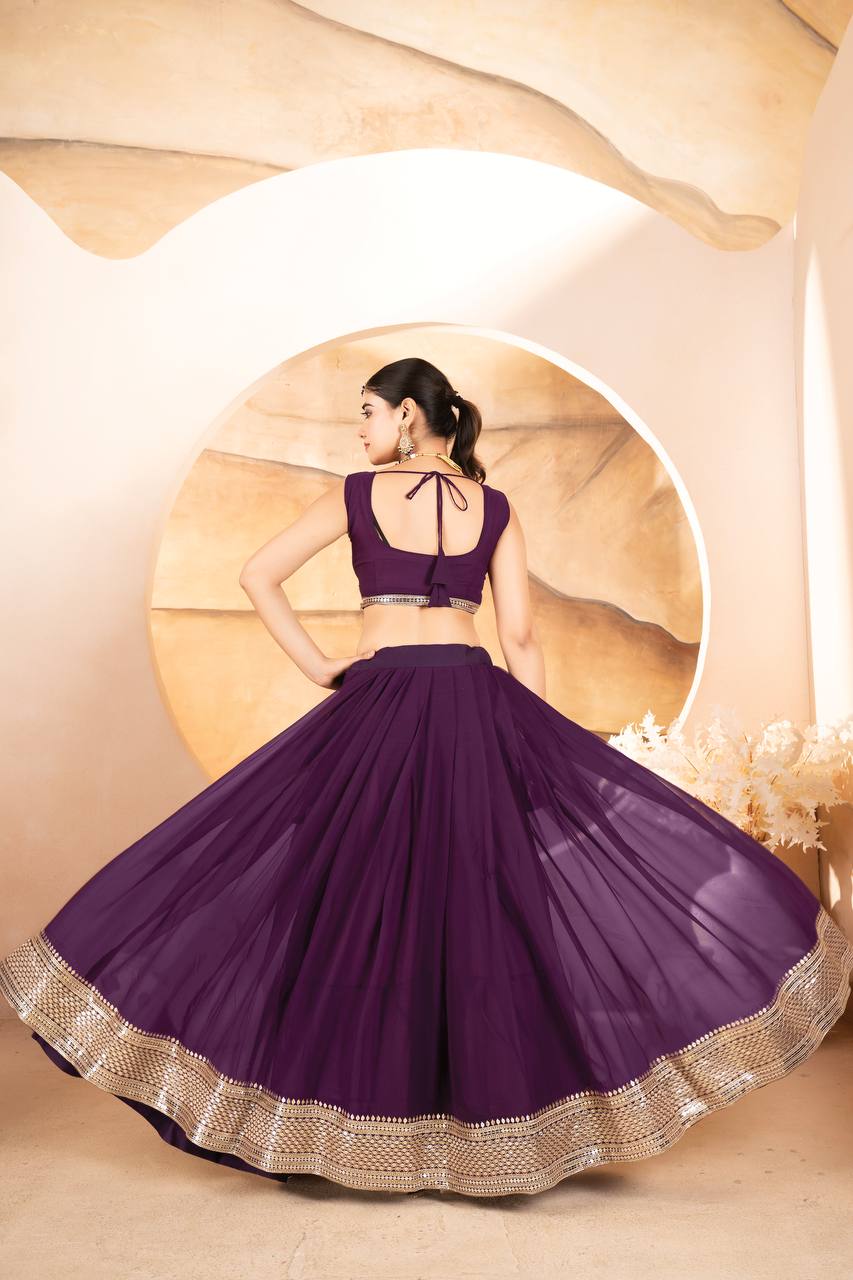 Designer Sequins Embroidered Lehenga Choli with Dupatta