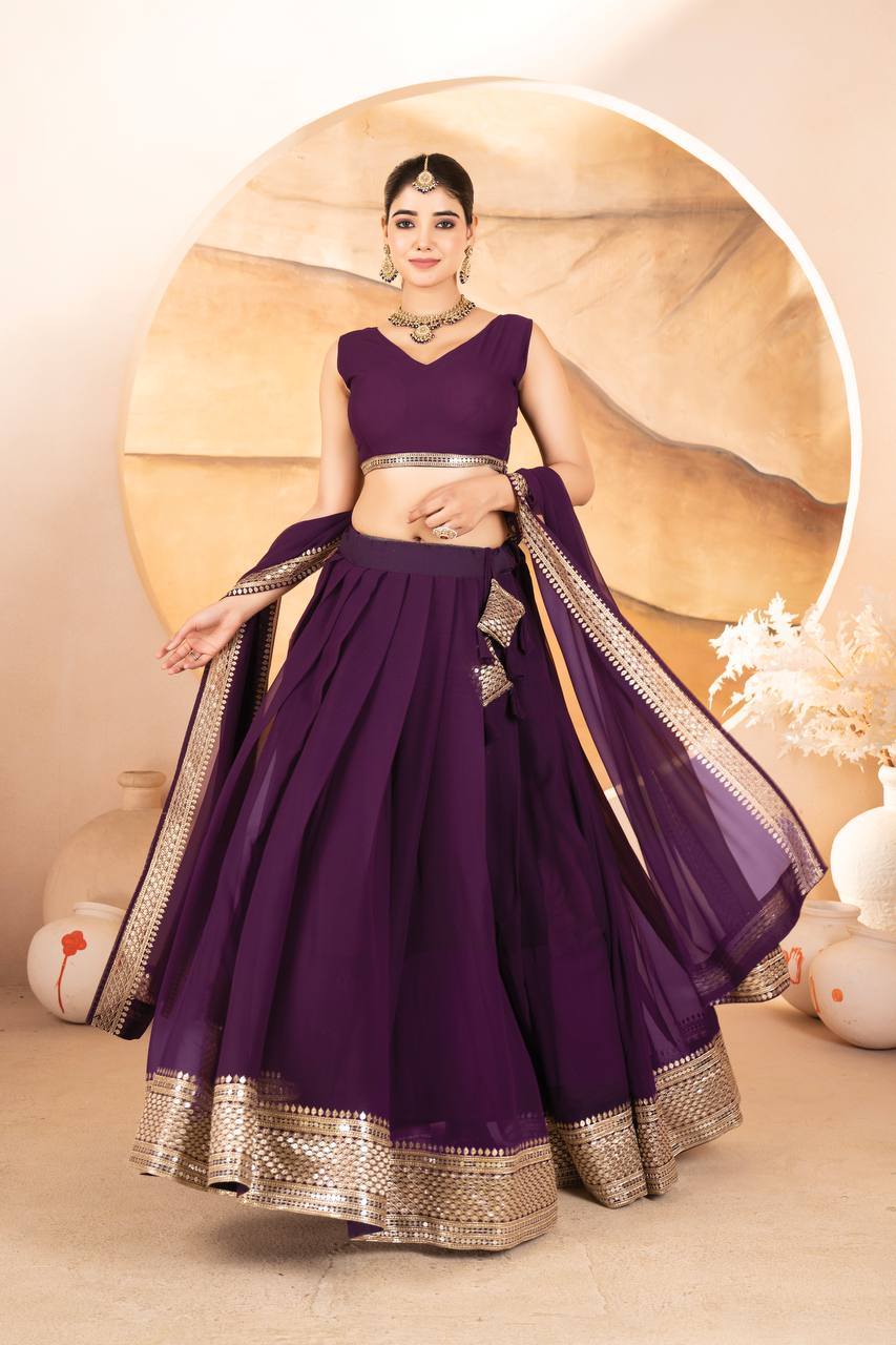 Designer Sequins Embroidered Lehenga Choli with Dupatta