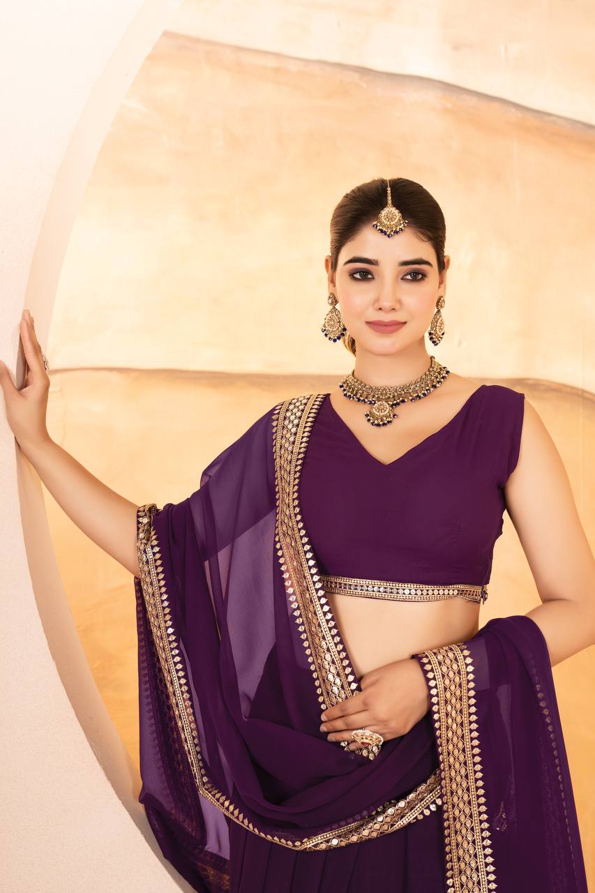 Designer Sequins Embroidered Lehenga Choli with Dupatta