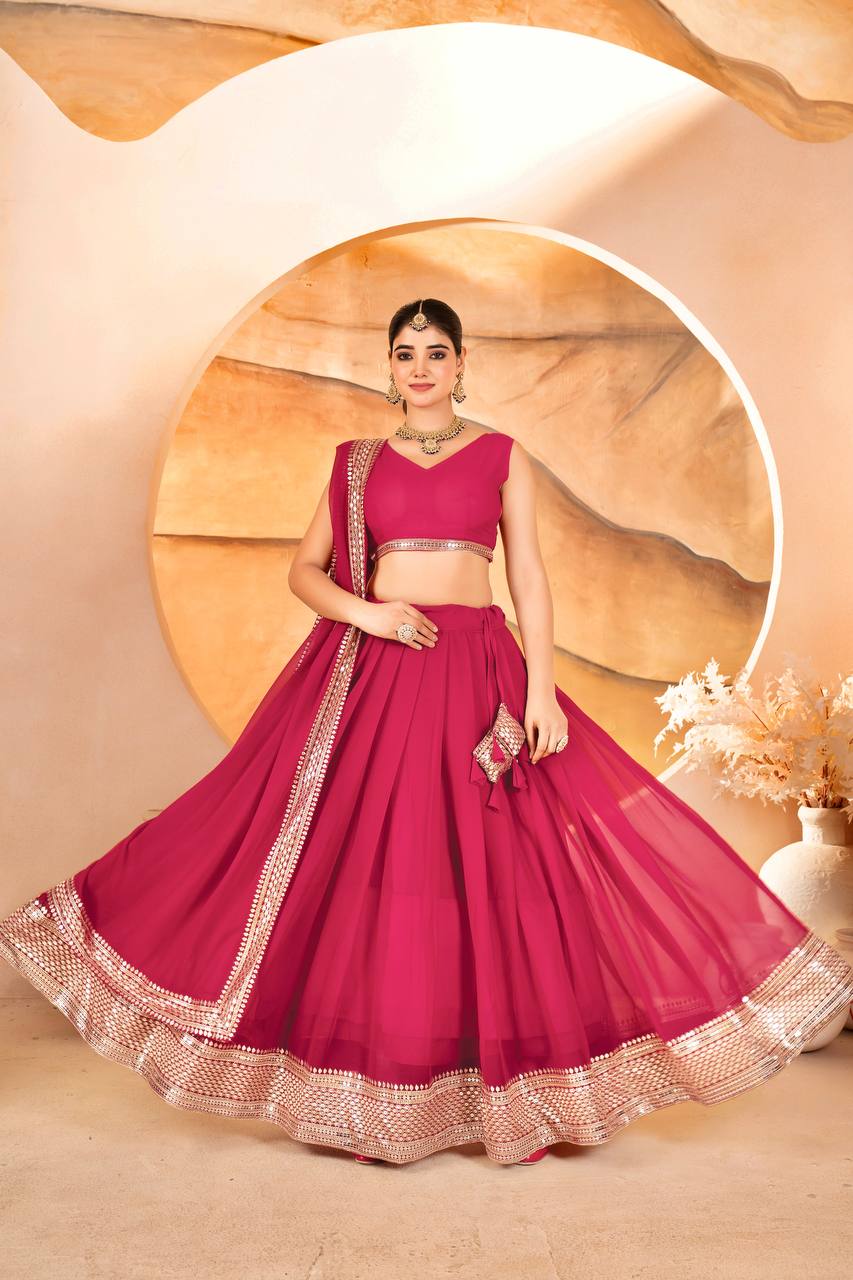 Designer Sequins Embroidered Lehenga Choli with Dupatta