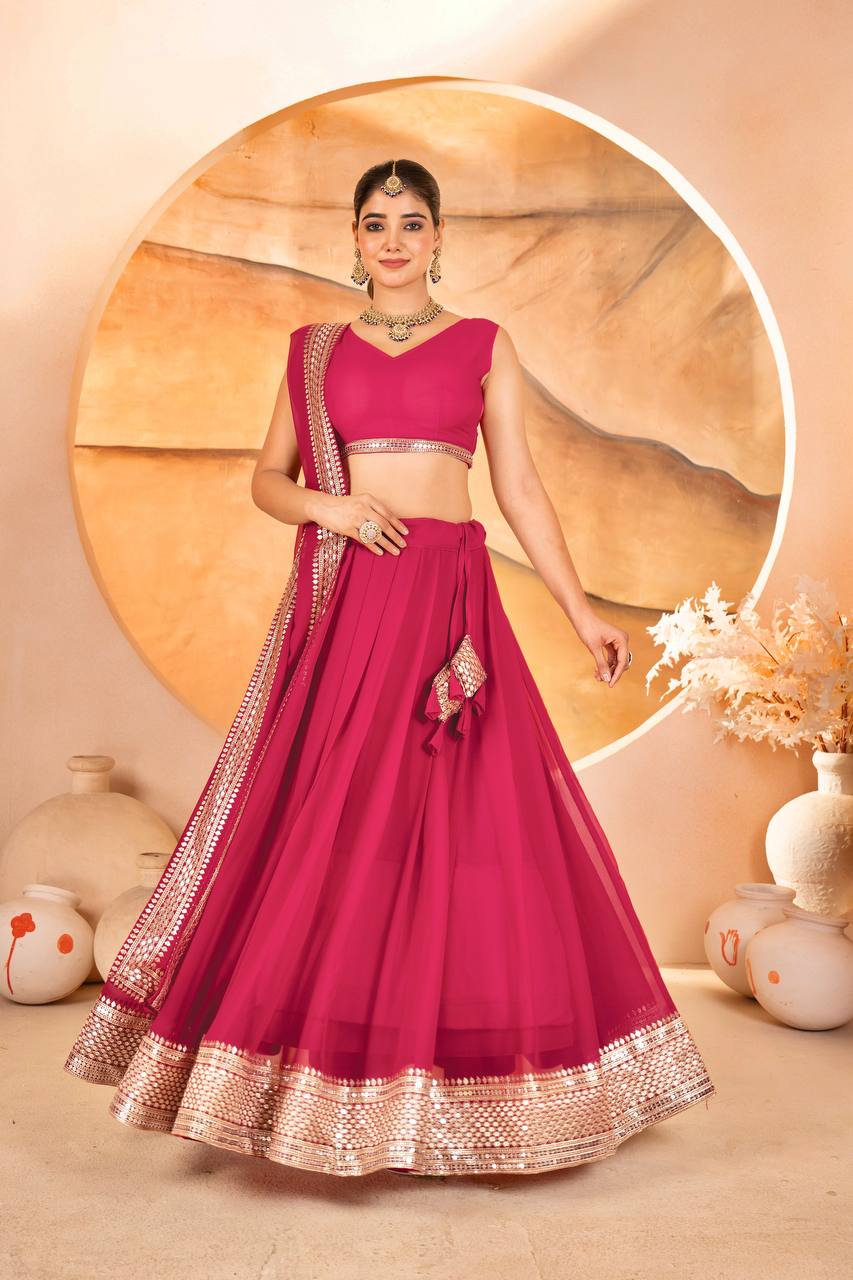 Designer Sequins Embroidered Lehenga Choli with Dupatta