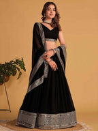 Designer Sequins Embroidered Lehenga Choli with Dupatta