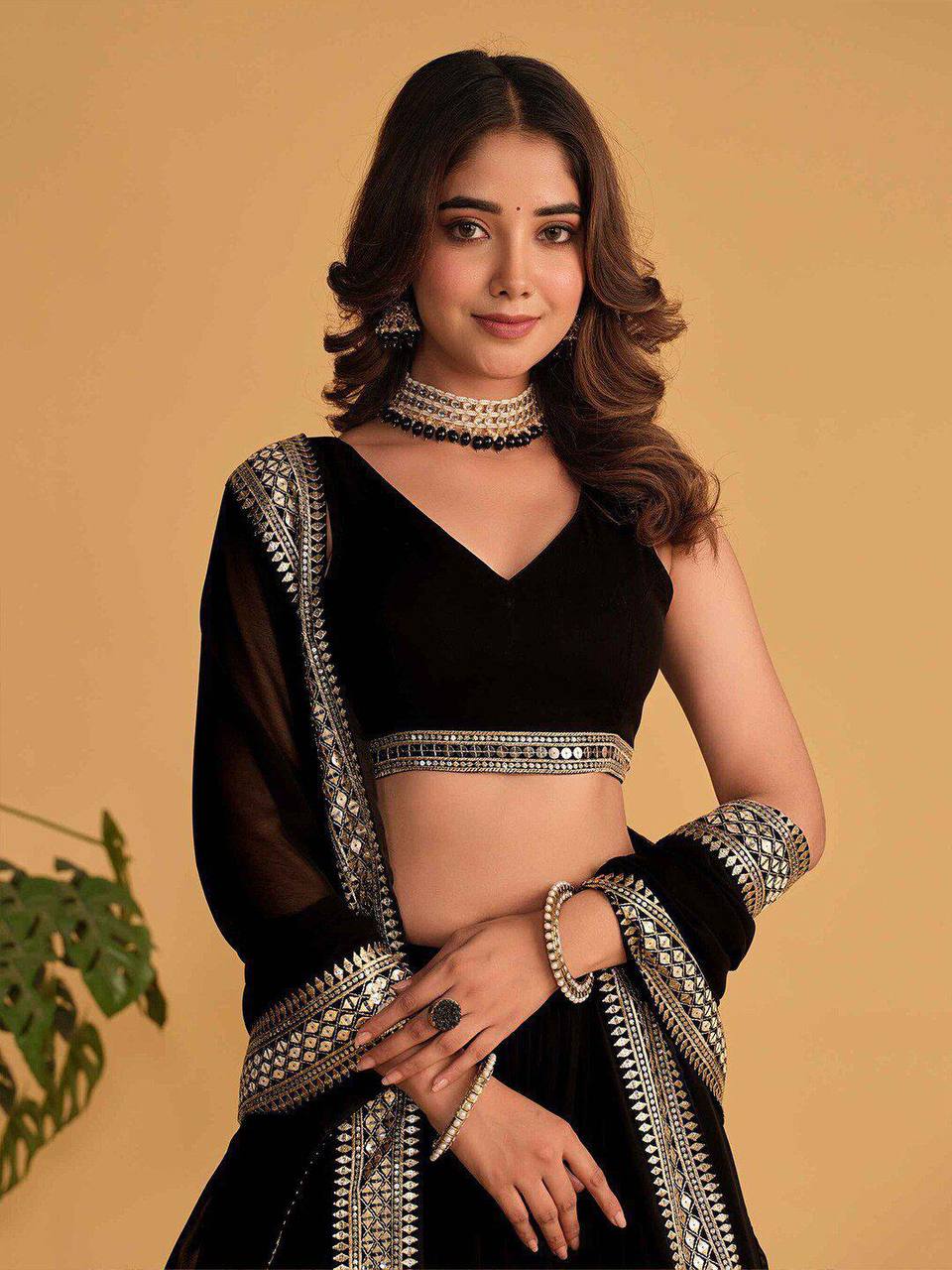 Designer Sequins Embroidered Lehenga Choli with Dupatta