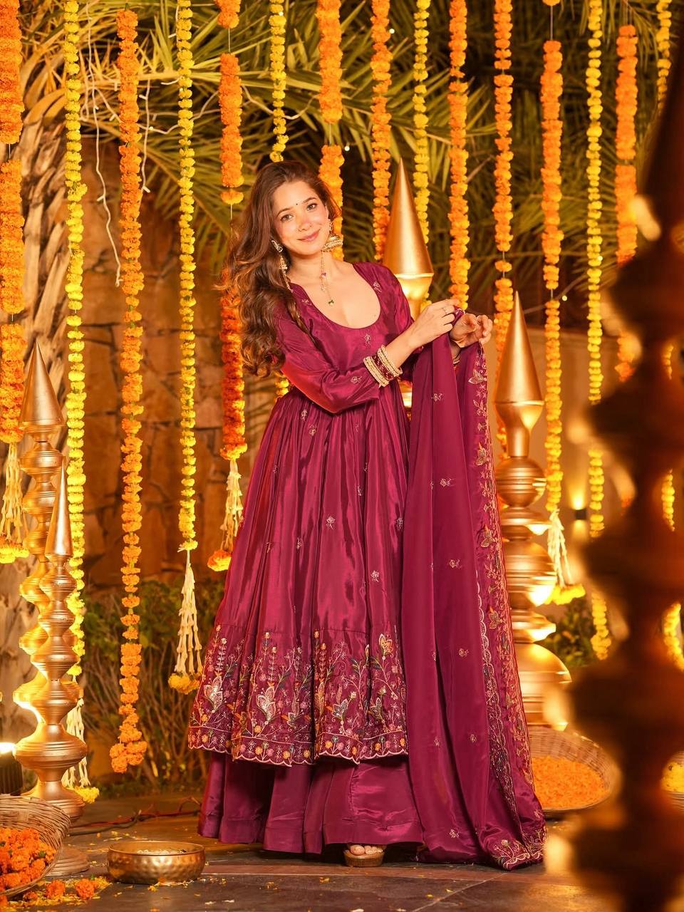Premium Designer Anarkali Set with Plazo & Dupatta