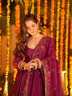 Premium Designer Anarkali Set with Plazo & Dupatta