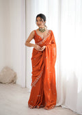 Premium Fendy Silk Thread & Sequin Embroidered Saree