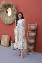 Premium Printed Cotton Flared Sleeveless Kurti
