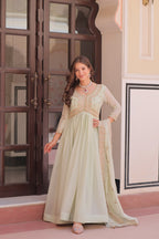 Premium Sequins Embroidered Gown with Designer Dupatta