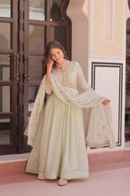 Premium Sequins Embroidered Gown with Designer Dupatta