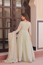 Premium Sequins Embroidered Gown with Designer Dupatta
