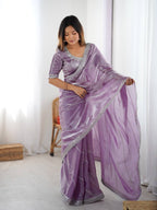 Premium Thread & Sequins Embroidered JMC Silk Saree