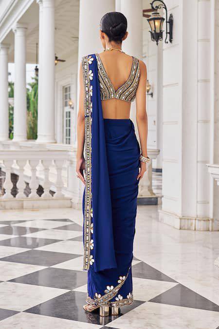 Royal Blue Ready to Wear Party Saree