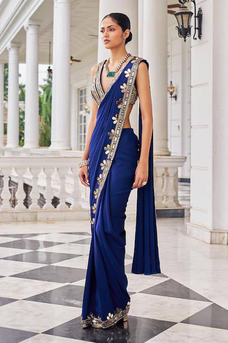 Royal Blue Ready to Wear Party Saree