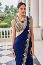 Royal Blue Ready to Wear Party Saree