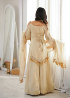 Doremon Crush Mirror Work Palazzo Suit Set with Tassel Dupatta