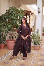 Premium Cotton Embroidered Kurti Pant Dupatta Set