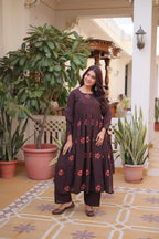 Premium Cotton Embroidered Kurti Pant Dupatta Set