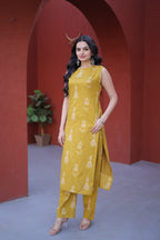 Premium Printed Cotton Kurti With Pant Set
