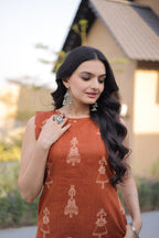 Premium Printed Cotton Kurti With Pant Set