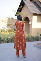 Premium Printed Cotton Kurti With Pant Set