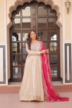 Premium Embroidered Gown with Bandhani Dupatta | Party Wear Outfit
