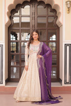 Premium Embroidered Gown with Bandhani Dupatta | Party Wear Outfit