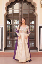 Premium Embroidered Gown with Bandhani Dupatta | Party Wear Outfit