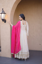 Premium Designer Mirror Work Anarkali Gown with Dupatta for Women