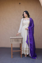 Premium Designer Mirror Work Anarkali Gown with Dupatta for Women