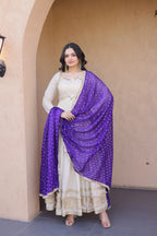 Premium Designer Mirror Work Anarkali Gown with Dupatta for Women