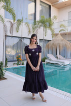 Premium Designer Fendi Silk Embroidered Party Wear Gown