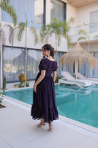 Premium Designer Fendi Silk Embroidered Party Wear Gown