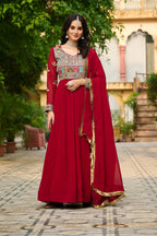Premium Designer Embroidered Gown with Dupatta