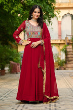 Premium Designer Embroidered Gown with Dupatta