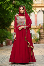 Premium Designer Embroidered Gown with Dupatta