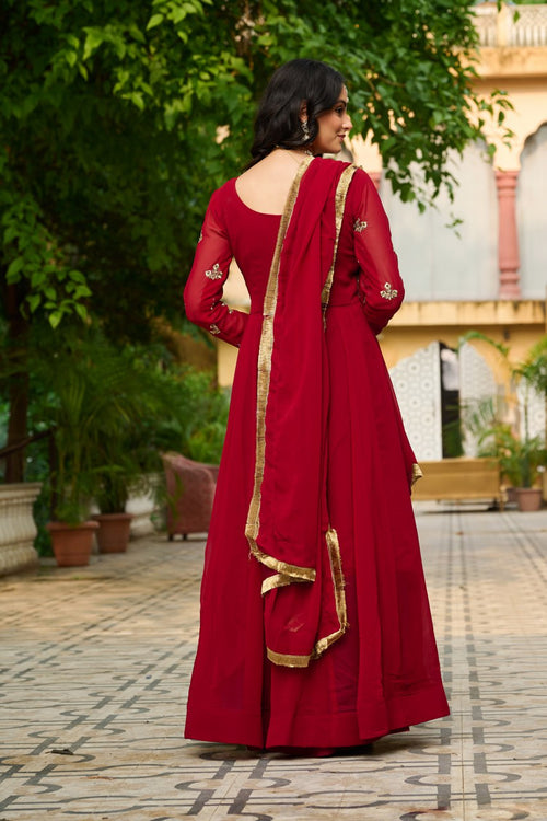 Premium Designer Embroidered Gown with Dupatta