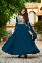 Premium Designer Embroidered Gown with Dupatta