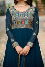 Premium Designer Embroidered Gown with Dupatta