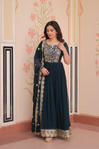 Premium Embroidered Gown with Dupatta Set | Engagement Outfit