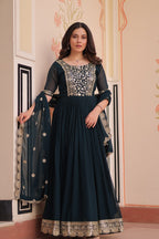 Premium Embroidered Gown with Dupatta Set | Engagement Outfit