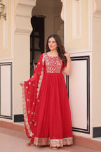 Premium Embroidered Gown with Dupatta Set | Engagement Outfit