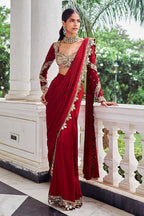 Premium Bridal Ready-to-Wear Mirror Work Saree