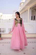 Premium Gown with Embroidered Ice Velvet Koti | Traditional Outfit
