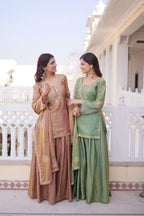 Premium Designer Fendi Crush Sharara Suit Set with Dupatta