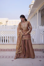 Premium Designer Fendi Crush Sharara Suit Set with Dupatta